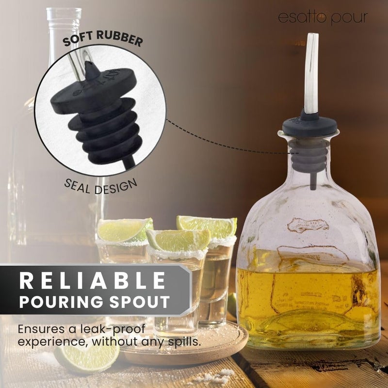 Esatto 6 Pack Metal Pourer Spouts for Oversized Bottles, Includes 6 Dust Caps to Protect from Dirt & Debris, Pour Spouts for Bottles, Liquor Bottle Pourers for Alcohol & Olive Oil - Image 4